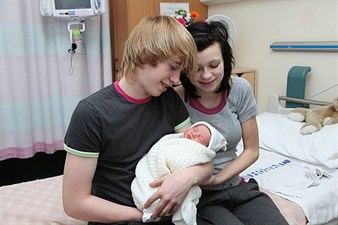 teenage parents with baby