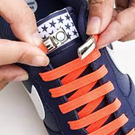 a shoe with 2 magnetic clips