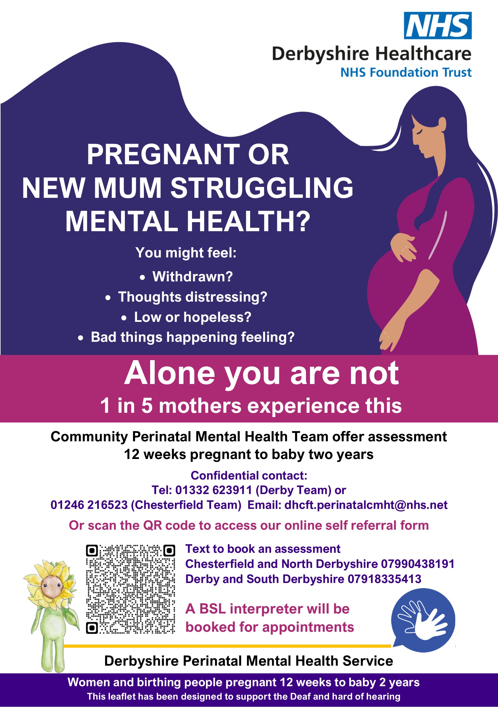 You are not alone leaflet for the Deaf and hard of hearing