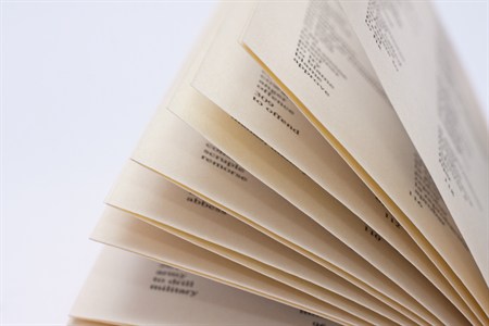 flicking through a book 