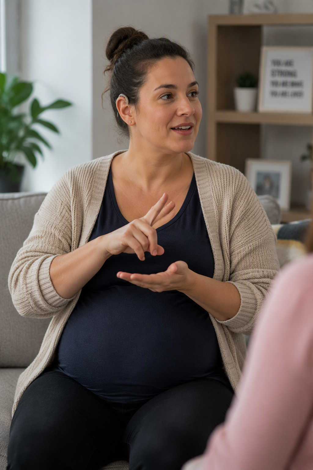 AI image of pregnant lady who is signing.png