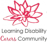 LD Carers Community logo with a red flower