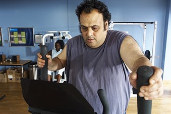 man on a running machine