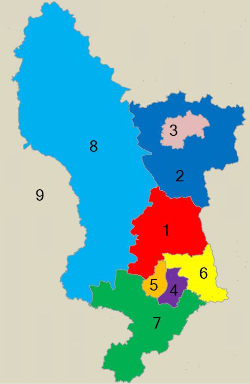 map of Derbyshire